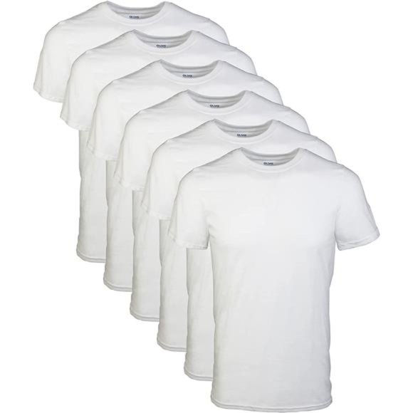 Men's Crew 100% Cotton T-Shirts 6-Pack - Picture 4 of 7